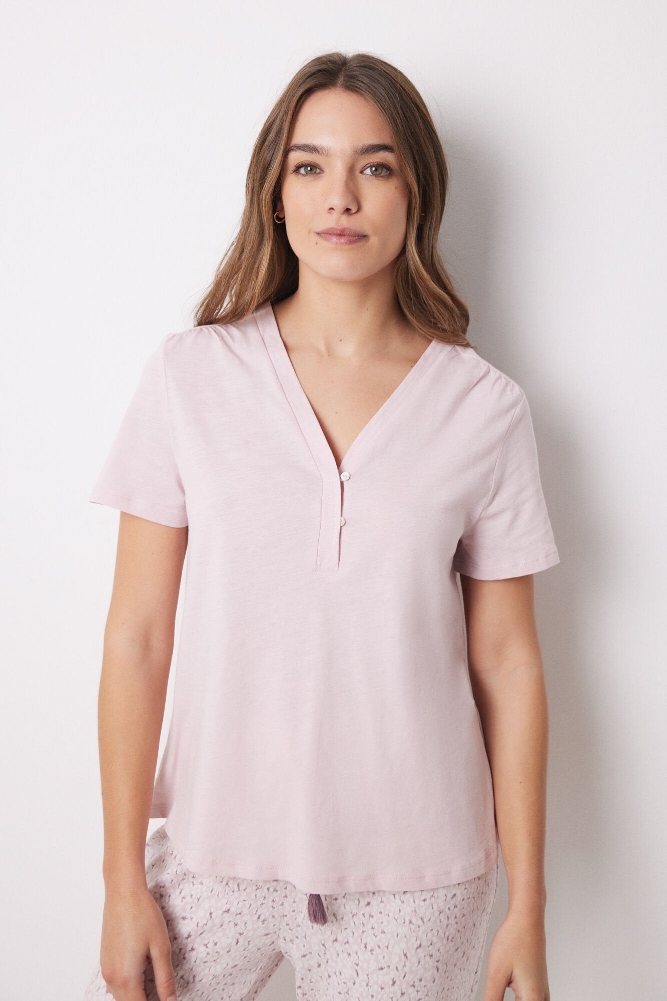 Women Secret_Pink 100% Cotton Short-Sleeved T-Shirt_3279683_75_03