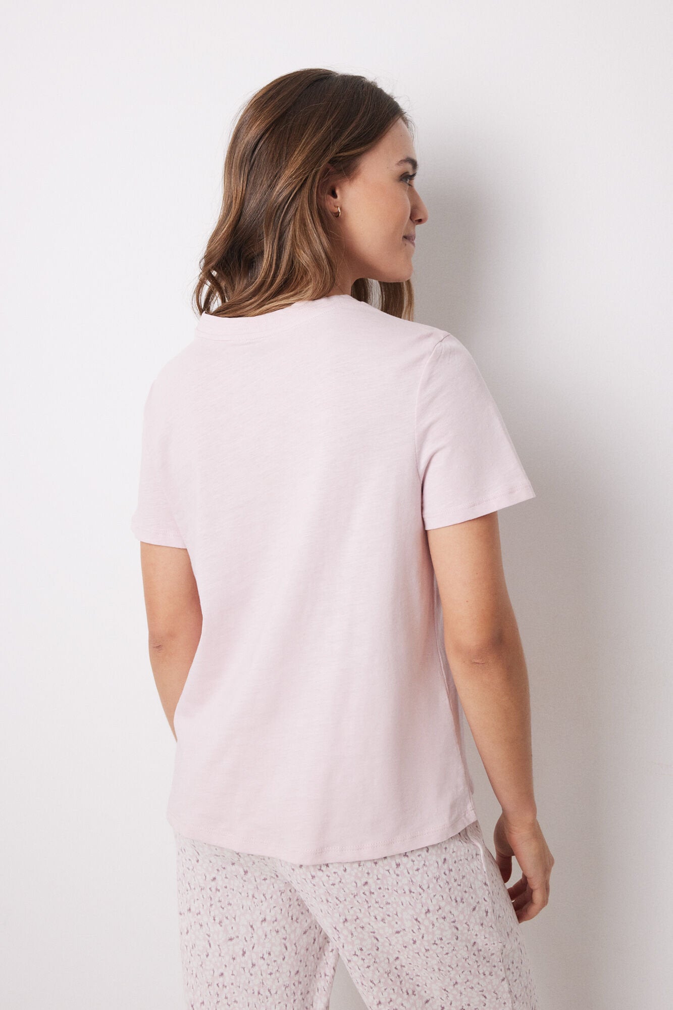 Women Secret_Pink 100% Cotton Short-Sleeved T-Shirt_3279683_75_04