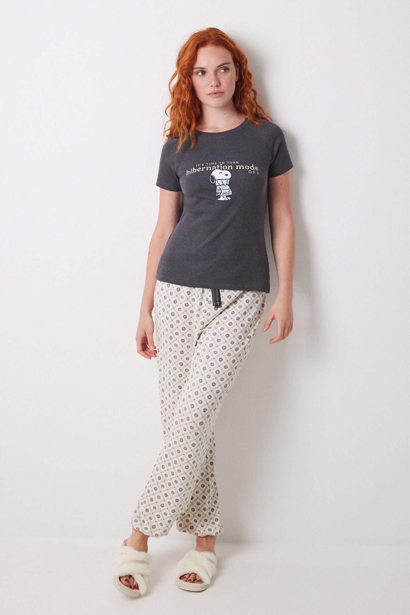 Women Secret_Snoopy Ribbed Short Sleeve T-Shirt_3279685_46_01