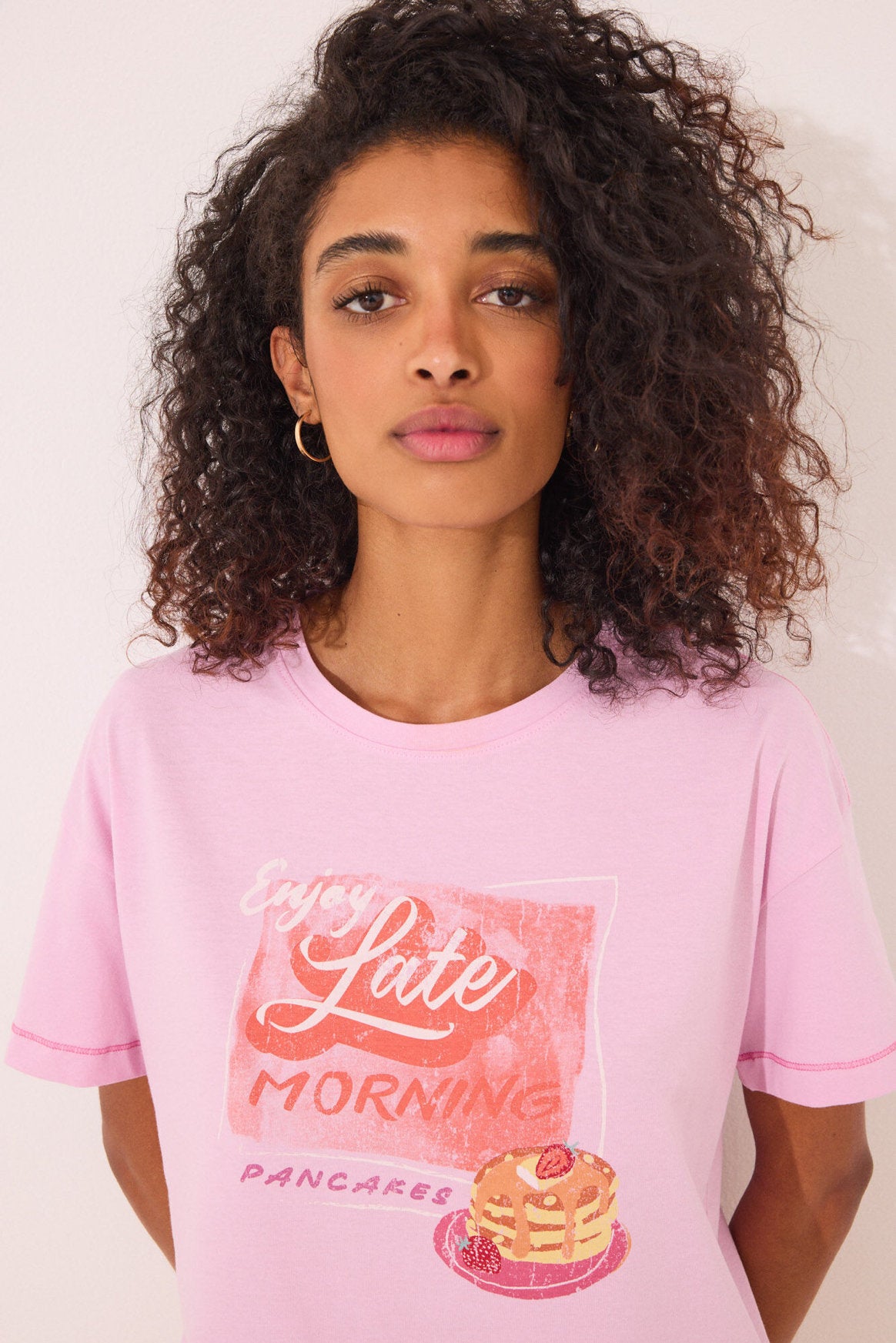 Women Secret_100% Cotton Pink Short Sleeve T-Shirt_3279686_70_02