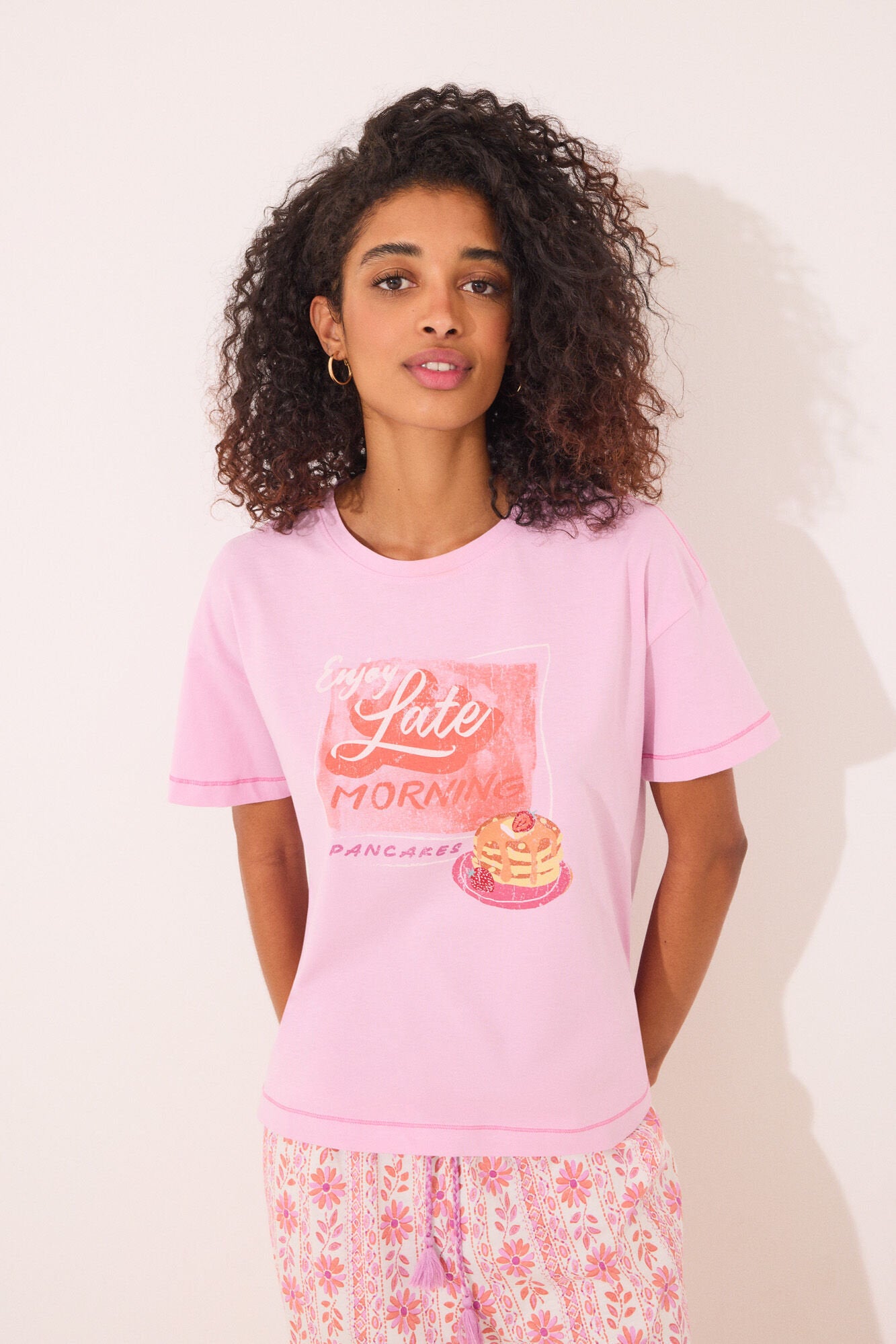 Women Secret_100% Cotton Pink Short Sleeve T-Shirt_3279686_70_03