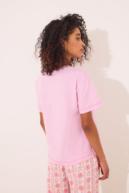 Women Secret_100% Cotton Pink Short Sleeve T-Shirt_3279686_70_04