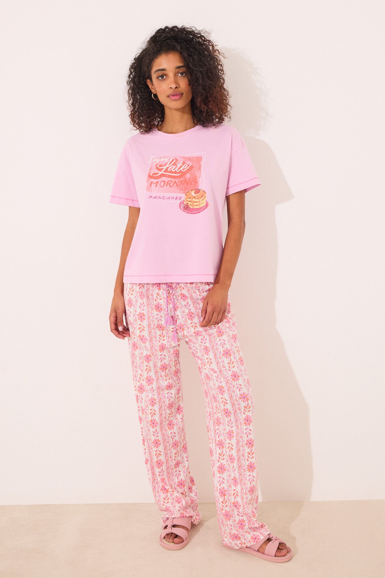 Women Secret_100% Cotton Pink Short Sleeve T-Shirt_3279686_70_05