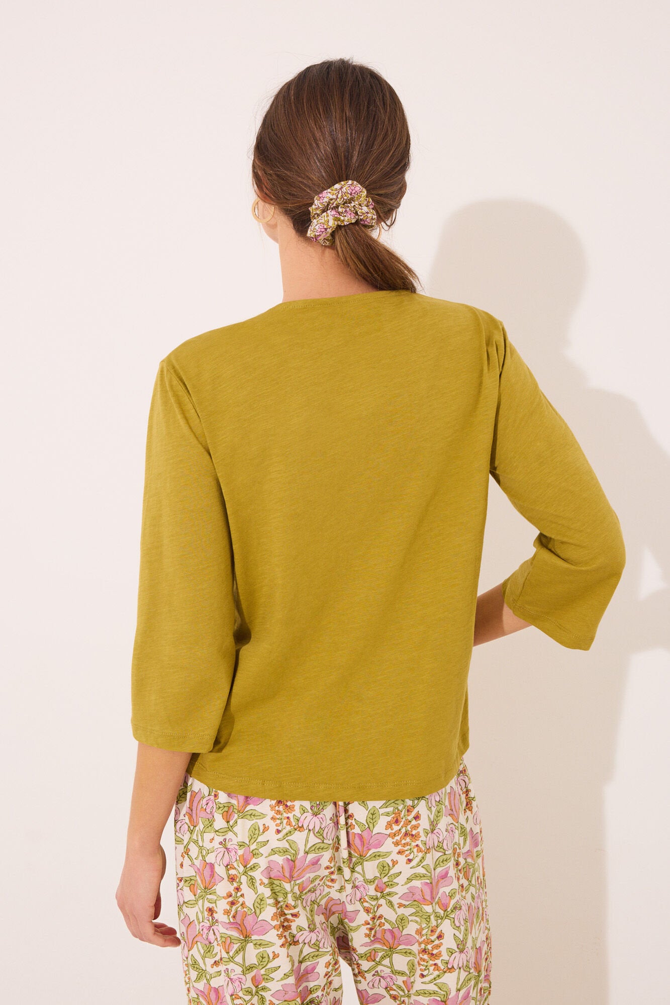 Women Secret_Long Sleeve T T-Shirt 100% Cotton Khaki_3279689_94_04