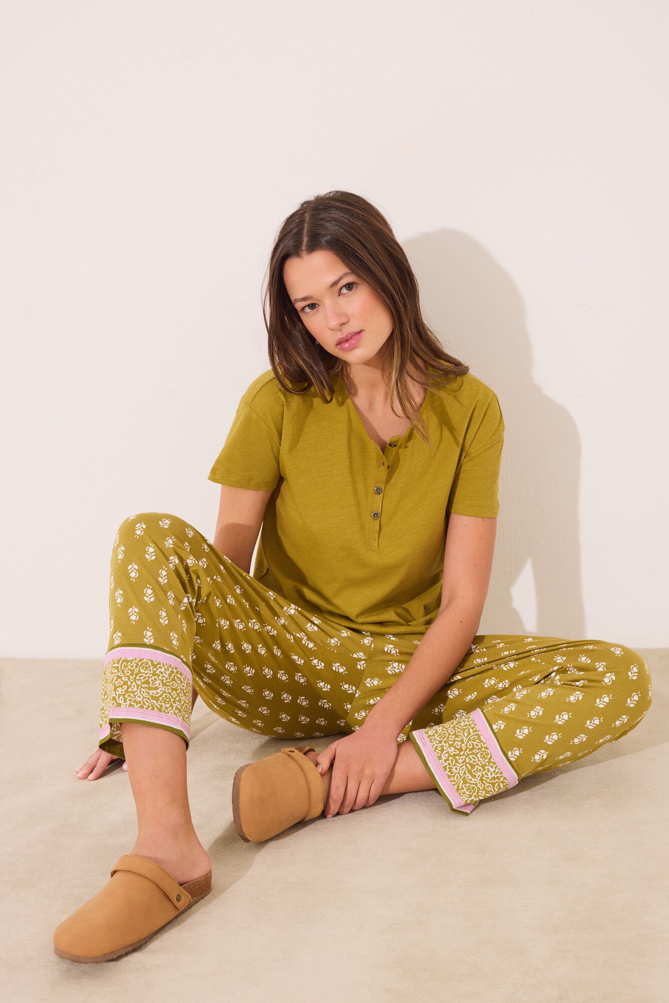 Women Secret_Short Sleeve T T-Shirt 100% Cotton Khaki_3279691_94_01