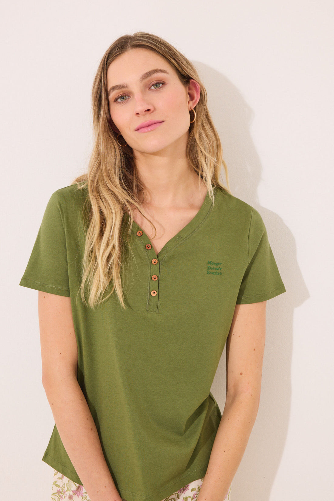 Women Secret_Short Sleeve T T-Shirt 100% Cotton Green_3279693_91_01