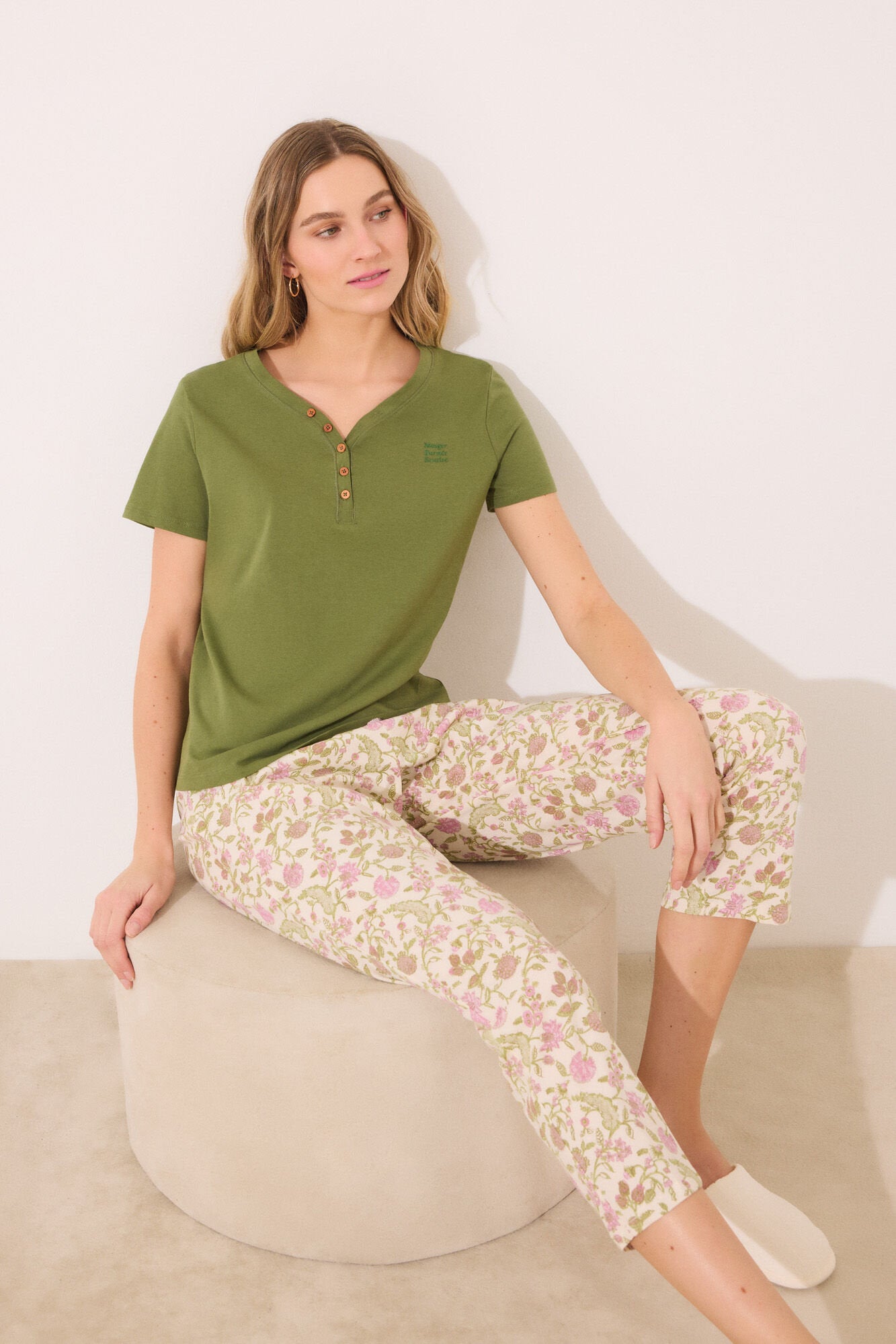 Women Secret_Short Sleeve T T-Shirt 100% Cotton Green_3279693_91_02