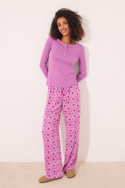 Women Secret_Purple Ribbed Long Sleeve T-Shirt_3279695_76_02