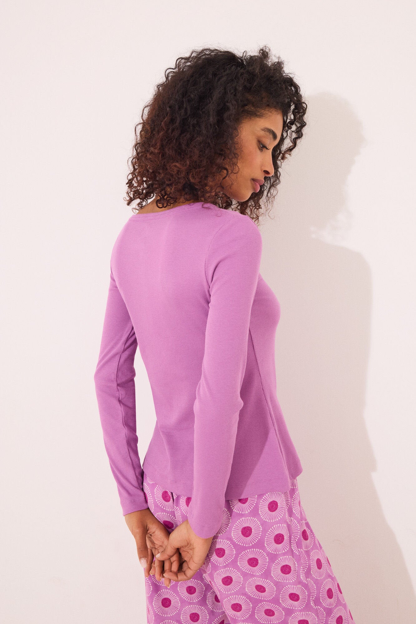 Women Secret_Purple Ribbed Long Sleeve T-Shirt_3279695_76_04