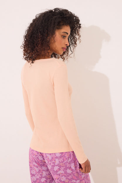 Women Secret_Orange Ribbed Long Sleeve T-Shirt_3279696_67_04