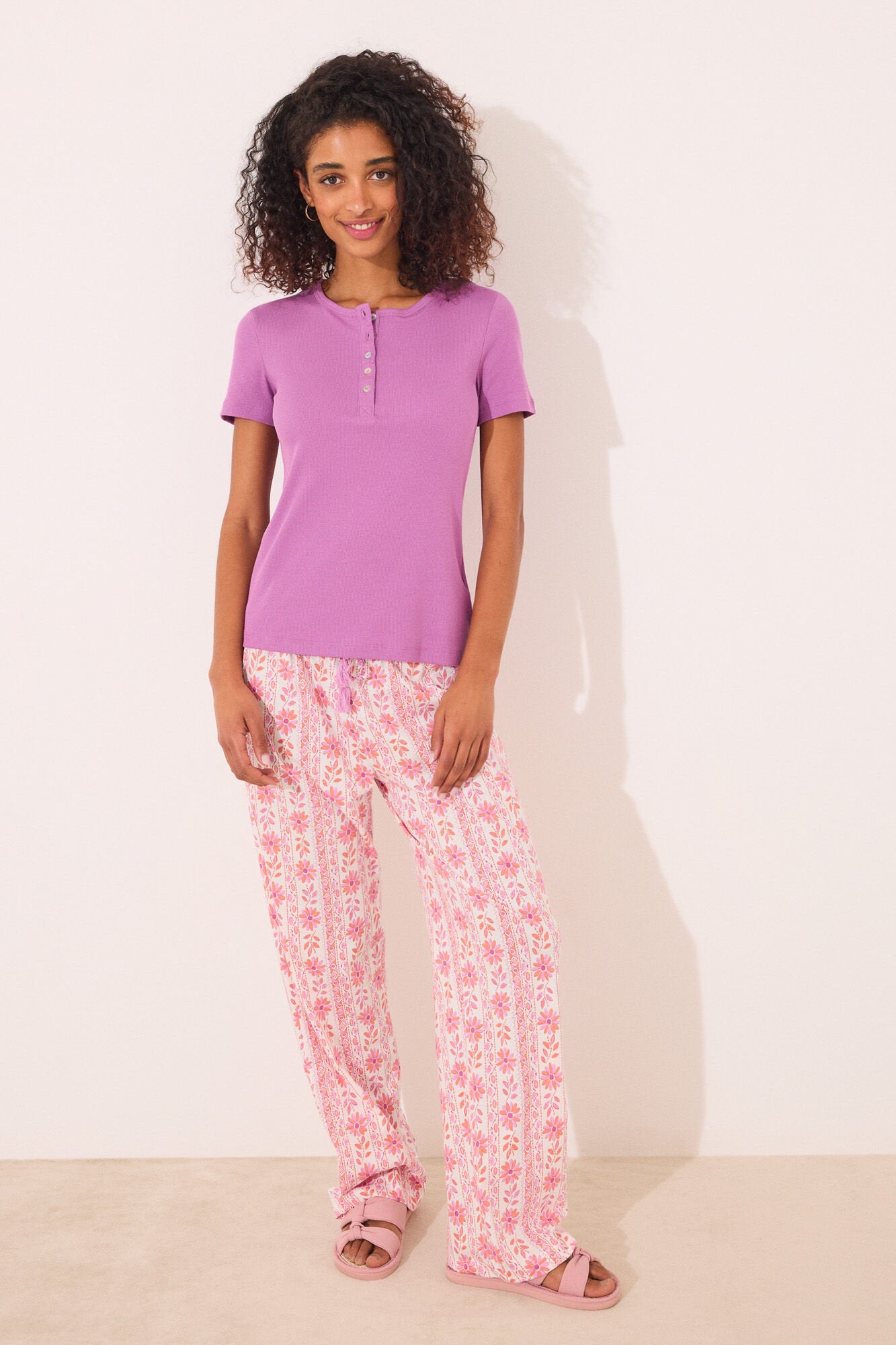 Women Secret_Purple Ribbed Short Sleeve T-Shirt_3279699_76_04