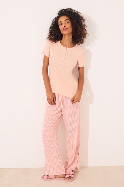 Women Secret_Orange Ribbed Short Sleeve T-Shirt_3279700_67_05