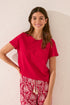 Women Secret_100% Cotton Short Sleeve T-Shirt with Red Embroidered_3279706_60_01