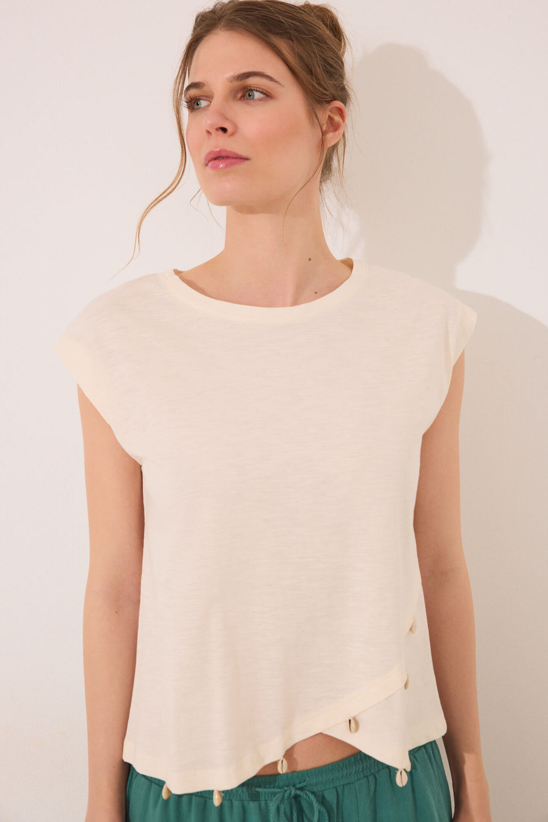 Women Secret_White Sleeve T-Shirt_3279707_96_01