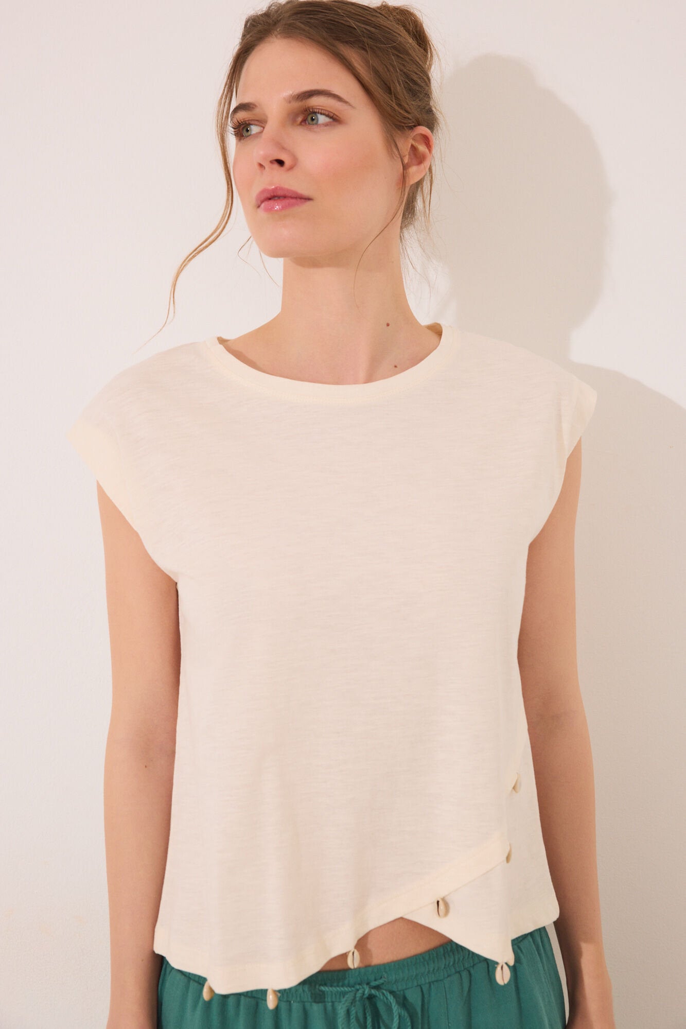 Women Secret_White Sleeve T-Shirt_3279707_96_01