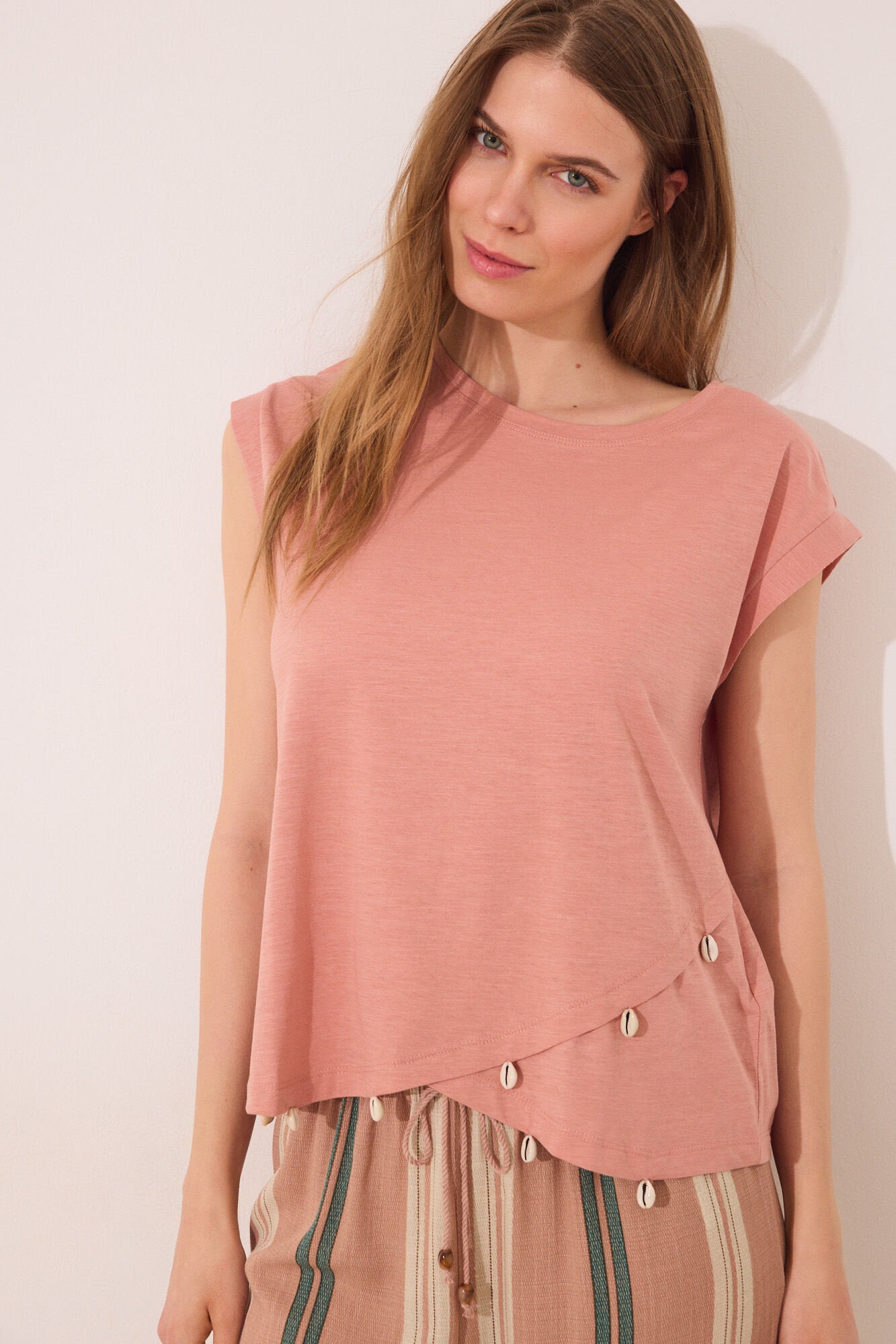 Women Secret_Orange Sleeve T-Shirt_3279708_65_01