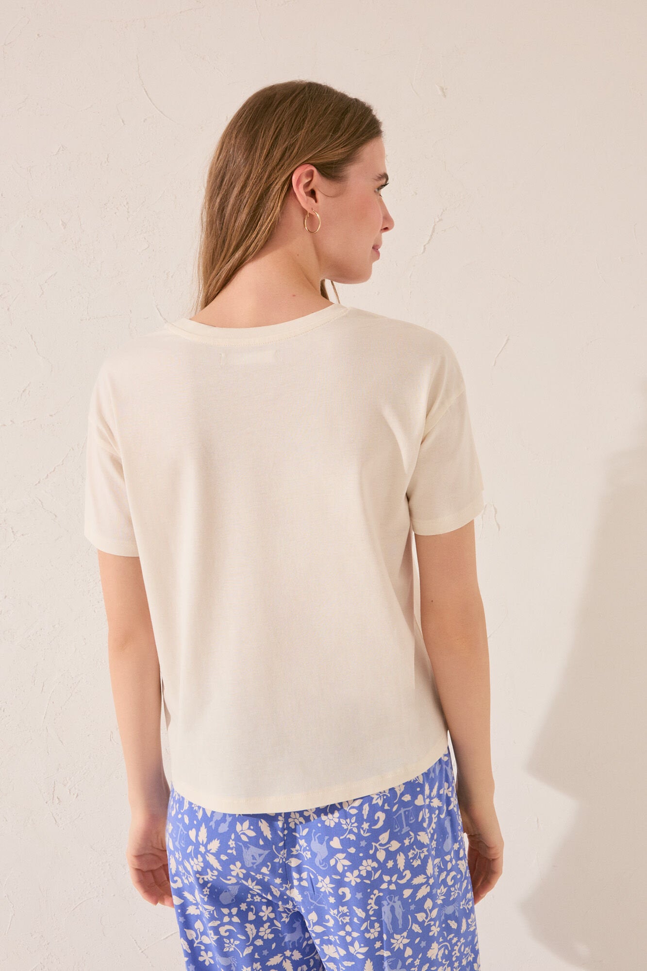 Women Secret_Ivory Cotton Short Sleeve Sleeved T-Shirt_3279711_96_05
