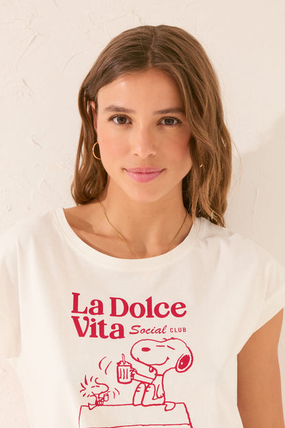 Women Secret_100% Cotton White Snoopy Short Sleeve T-Shirt_3279713_99_02