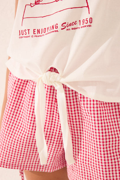 Women Secret_100% Cotton White Snoopy Short Sleeve T-Shirt_3279713_99_05