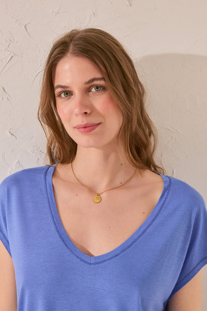 Women Secret_Light Blue Viscose Short Sleeve T-Shirt_3279718_18_02