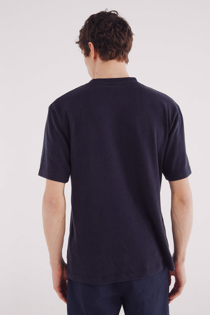 Springfield_Blue_Textured T-Shirt_3282466_11_04