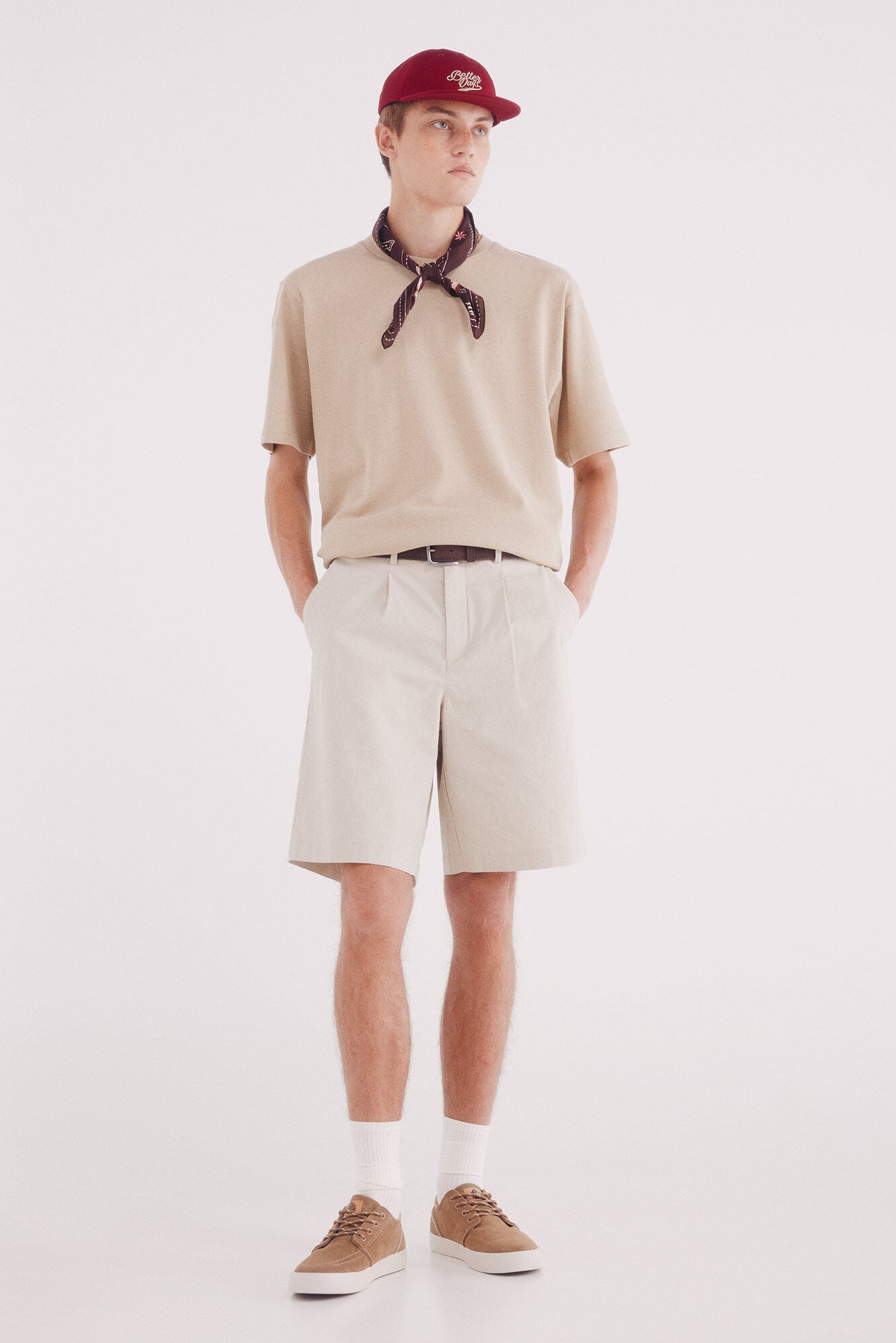 Springfield_Beige_Textured T-Shirt_3282466_51_02