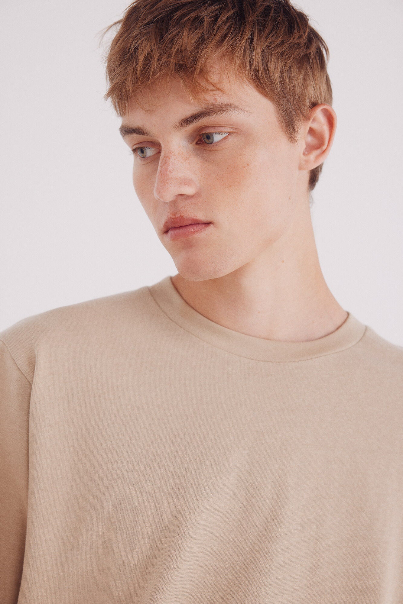 Springfield_Beige_Textured T-Shirt_3282466_51_03