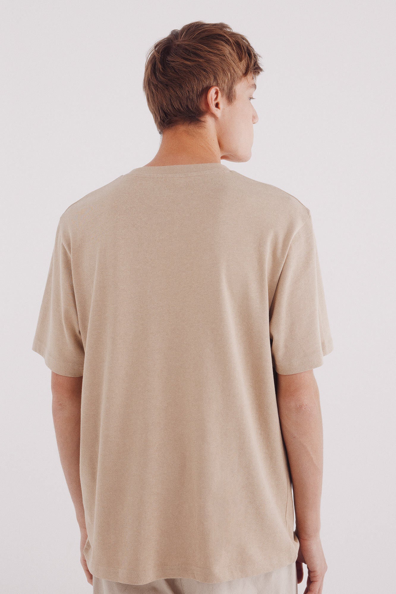 Springfield_Beige_Textured T-Shirt_3282466_51_04