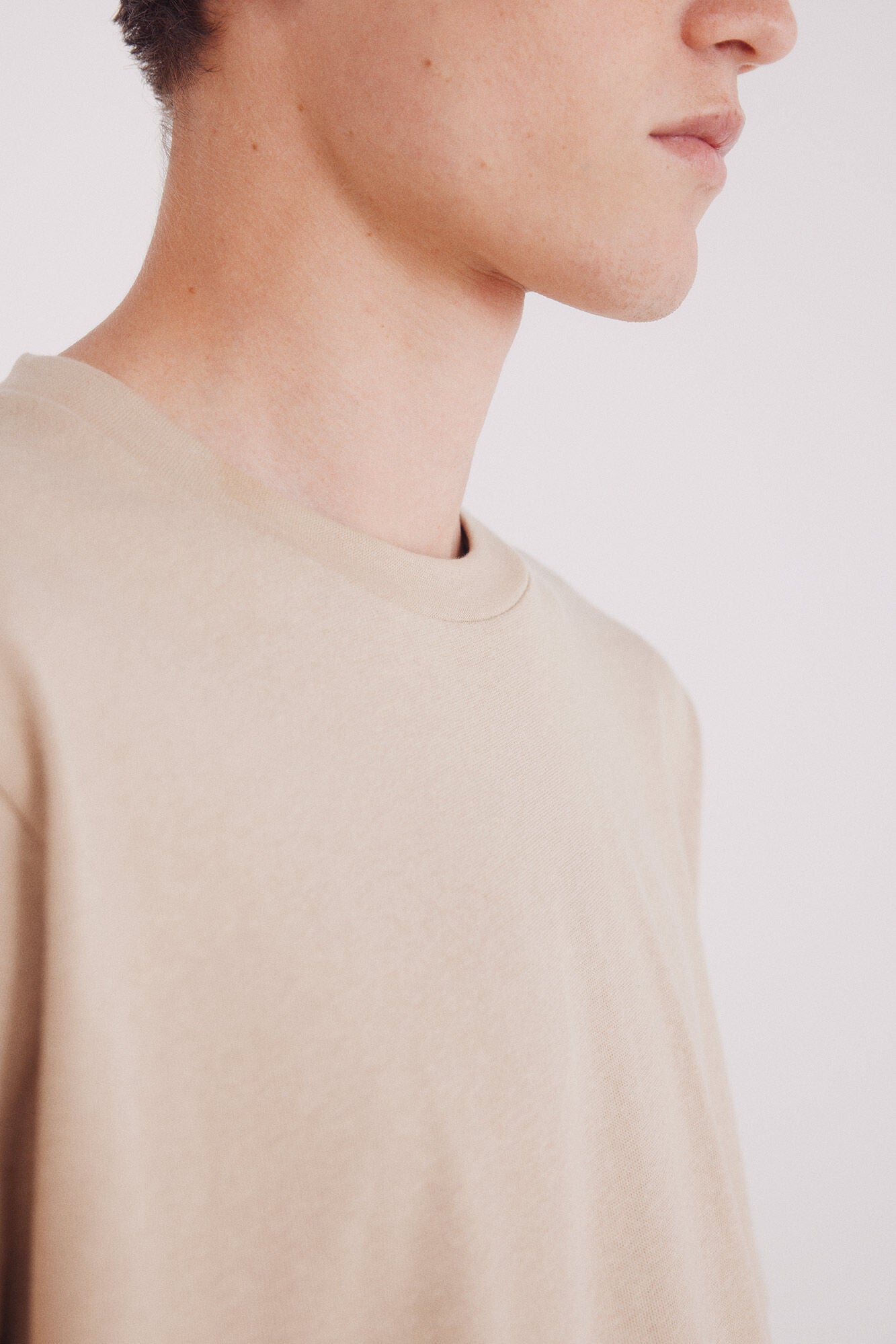 Springfield_Beige_Textured T-Shirt_3282466_51_05