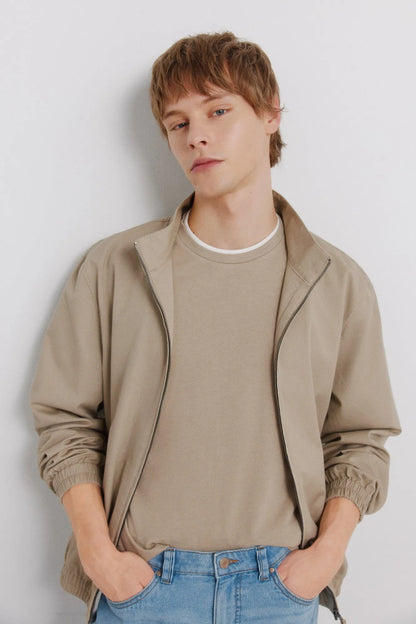 Springfield Beige Men Double Neck T-Shirt SKU: 3283427_36 Image 03