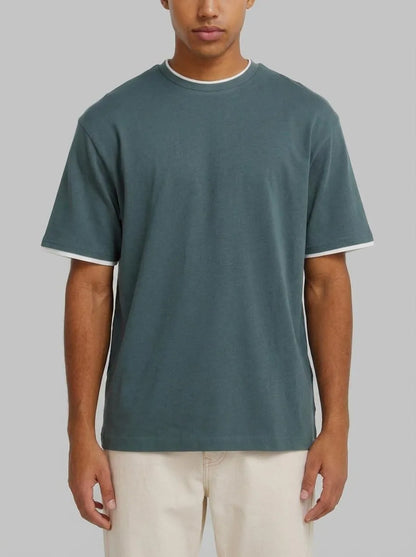Springfield Blue Men Double Neck T-Shirt SKU: 3283427_88 Image 00