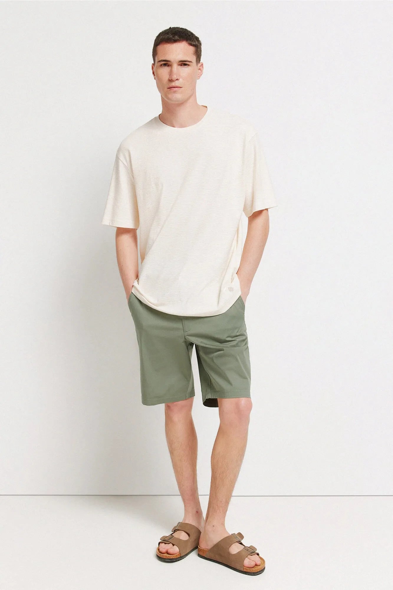 Springfield White Men Textured T-Shirt SKU: 3283428_97 Image 02