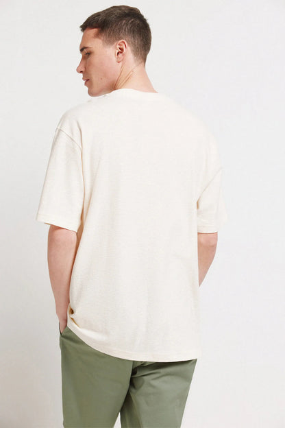 Springfield White Men Textured T-Shirt SKU: 3283428_97 Image 05