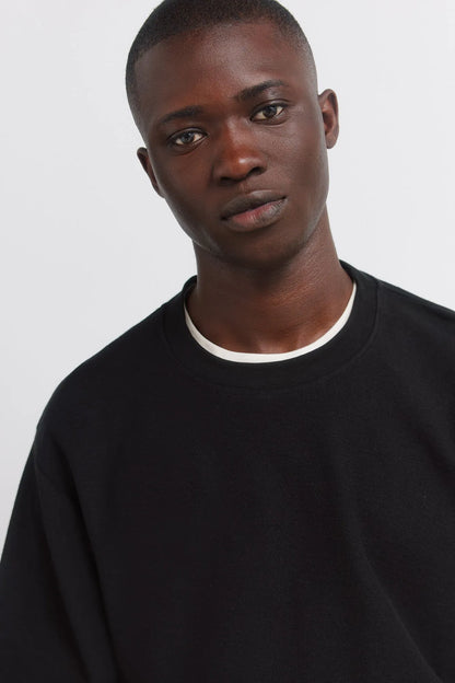 Springfield Black Men Textured T-Shirt SKU: 3283430_01 Image 02