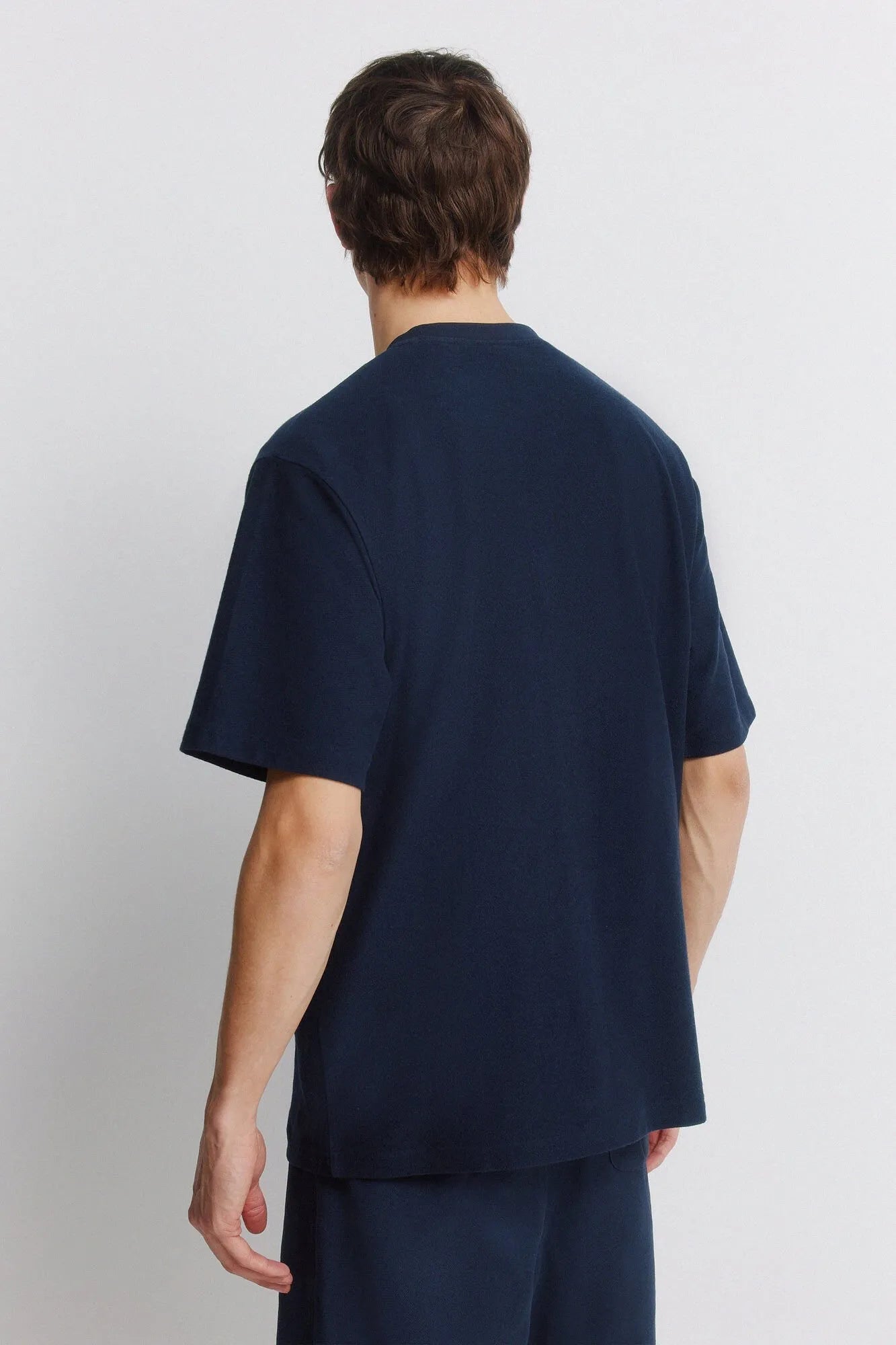 Springfield Blue Men Textured T-Shirt SKU: 3283430_12 Image 04