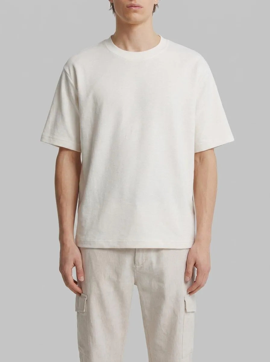 Springfield White Men Textured T-Shirt SKU: 3283430_97 Image 00