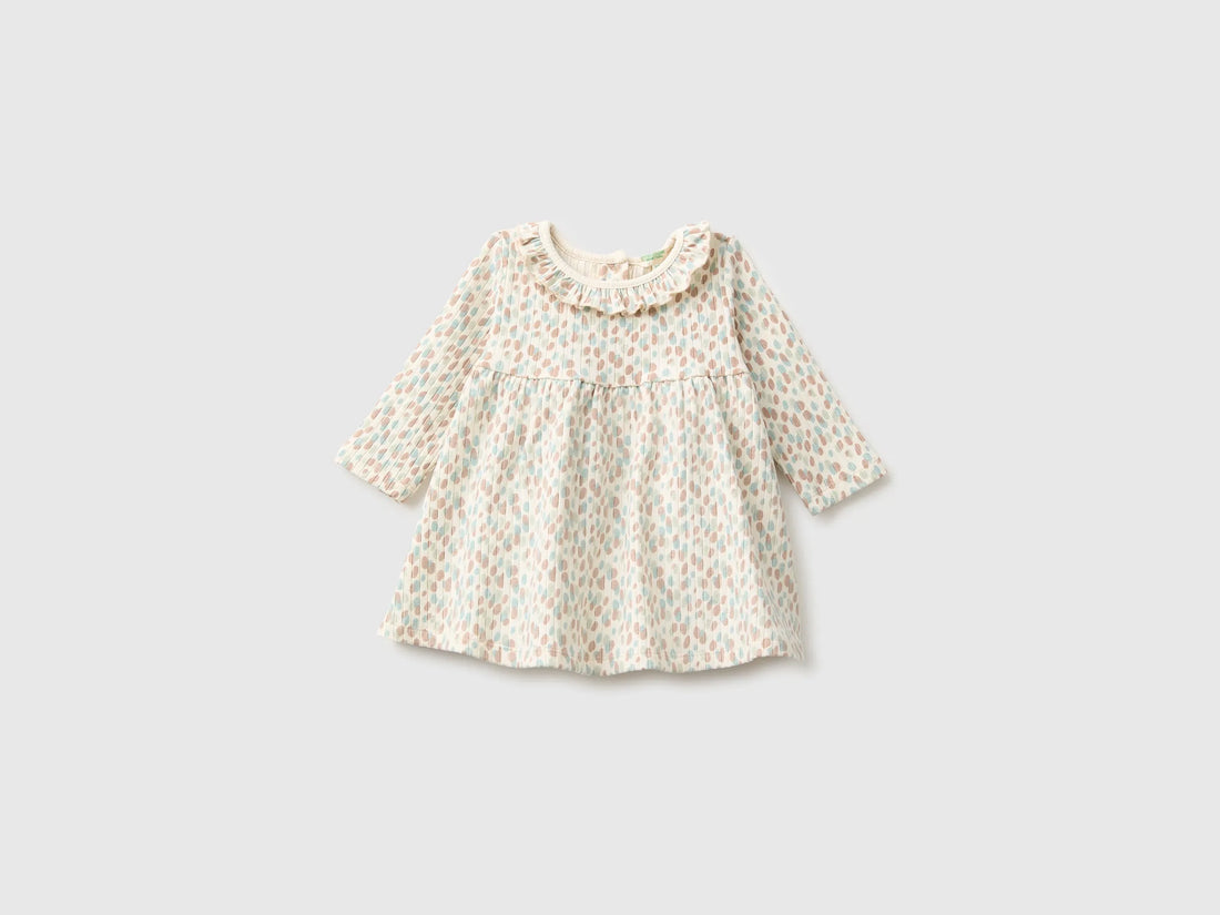 Benetton Creamy White Girl Dress with Panties SKU: 32DRAV00S_901 Image 01