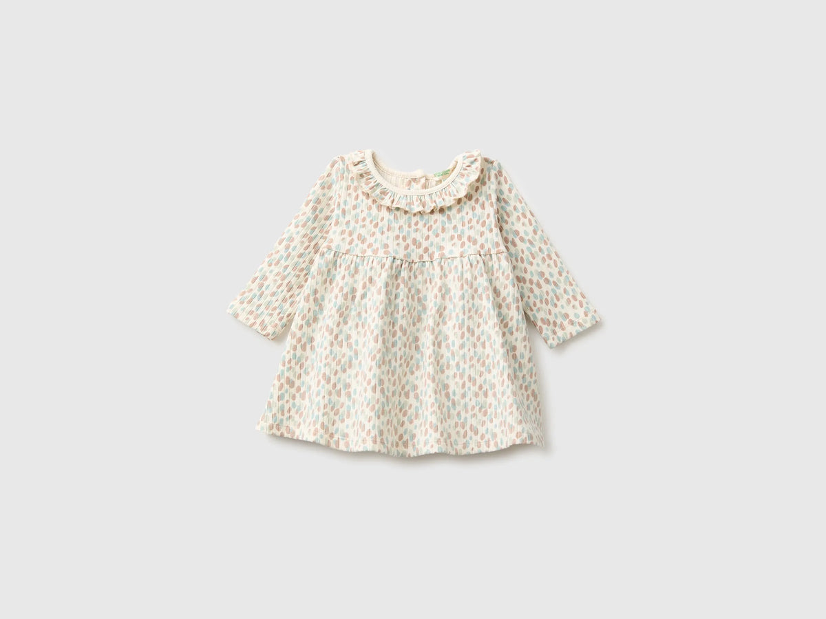 Benetton Creamy White Girl Dress with Panties SKU: 32DRAV00S_901 Image 01
