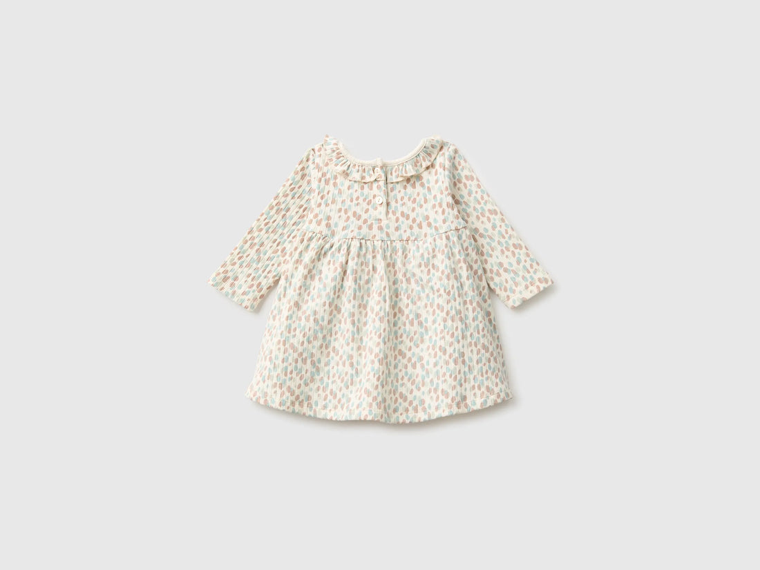 Benetton Creamy White Girl Dress with Panties SKU: 32DRAV00S_901 Image 02