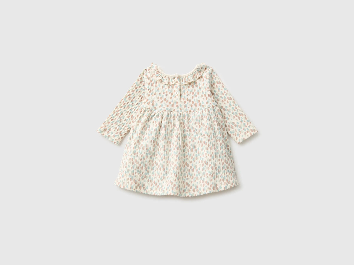 Benetton Creamy White Girl Dress with Panties SKU: 32DRAV00S_901 Image 02