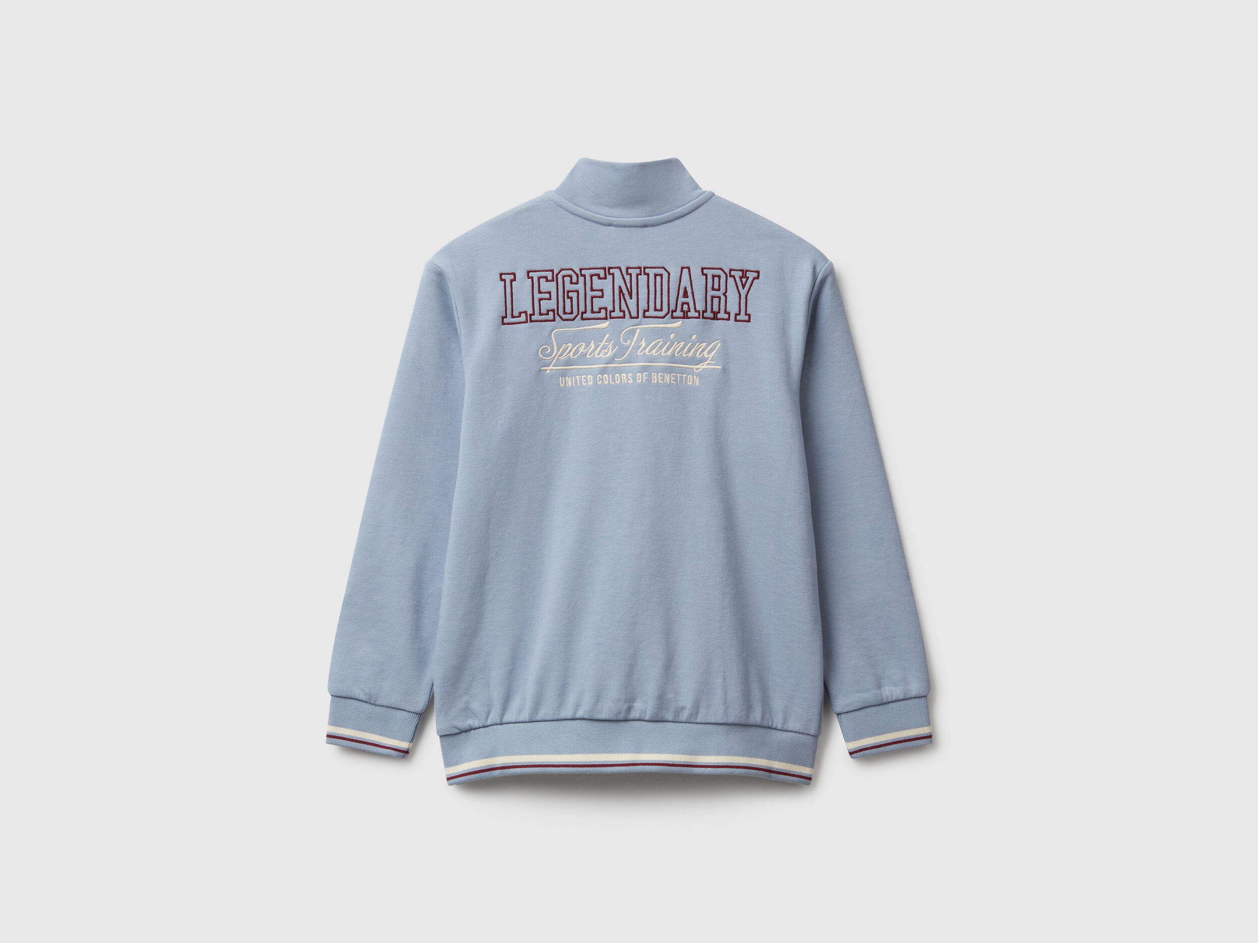 Benetton_Light Blue_High Neck Sweatshirt with Zipper_32N4C10PS_0W2_02