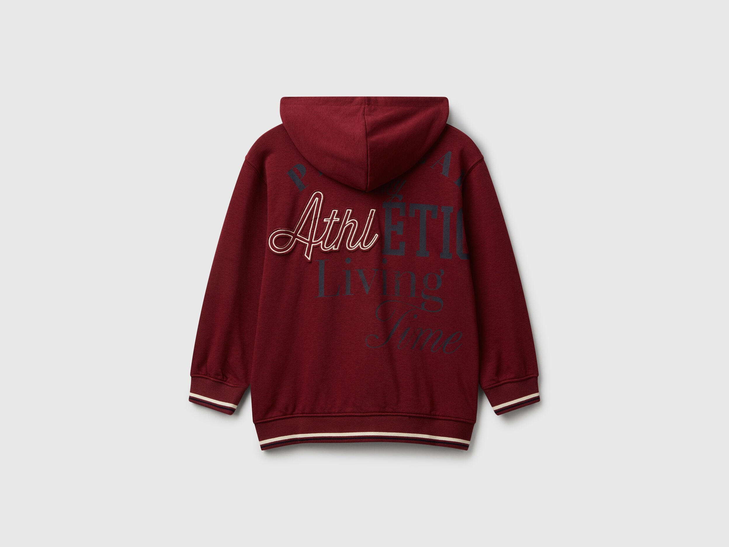 Benetton_Burgundy_Oversized Fit Sweatshirt with Print_32N4C505B_129_02