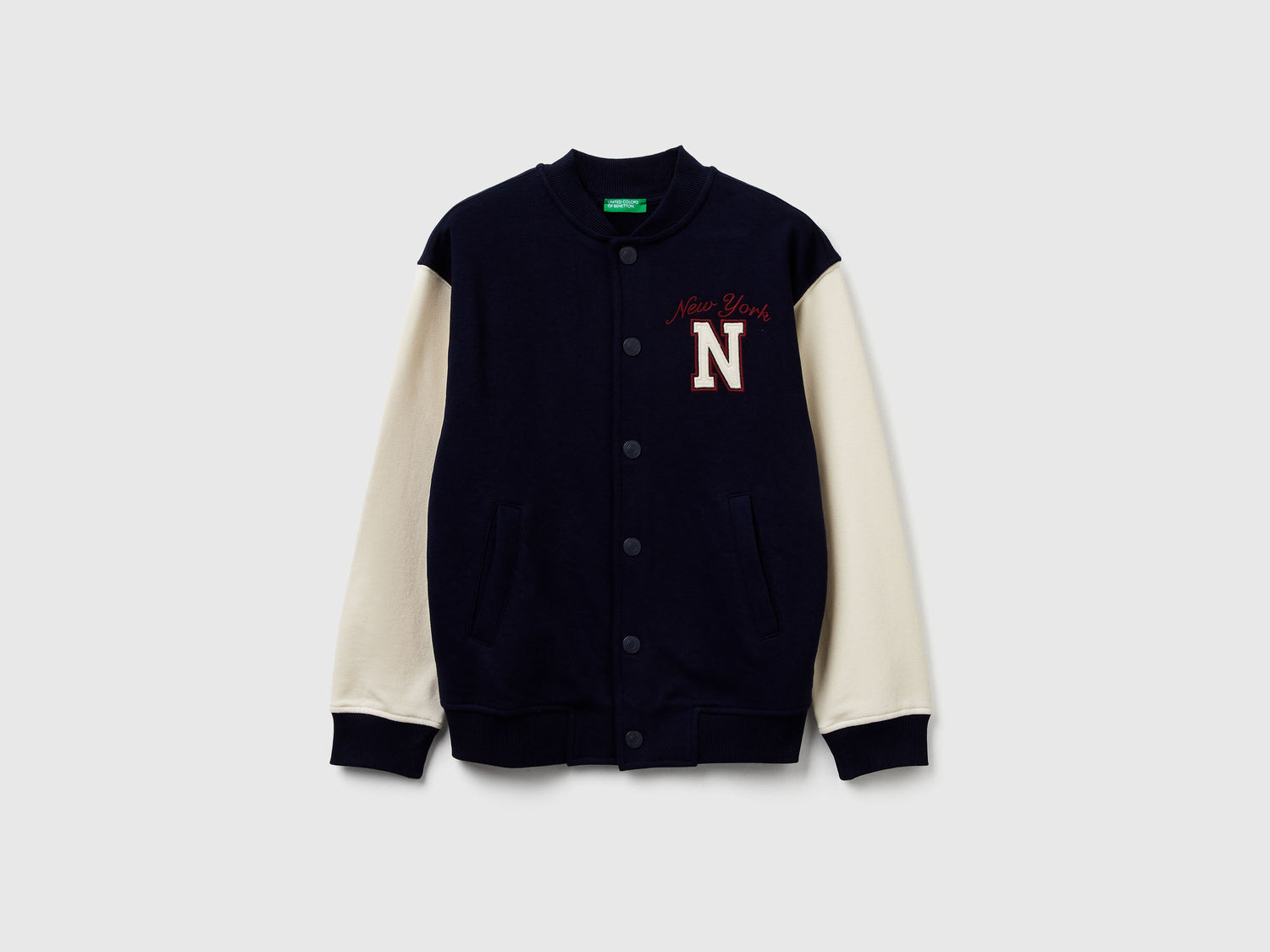 Benetton_Dark Blue_Oversized Fit Bomber Jacket with Embroidery_32N4C505F_016_01