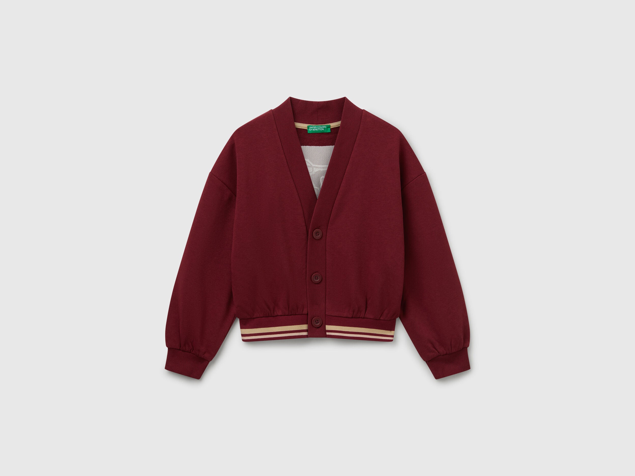 Benetton_Burgundy_Sweat Cardigan with Sequins_32N4C600J_236_01