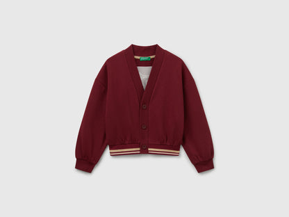 Benetton_Burgundy_Sweat Cardigan with Sequins_32N4C600J_236_01