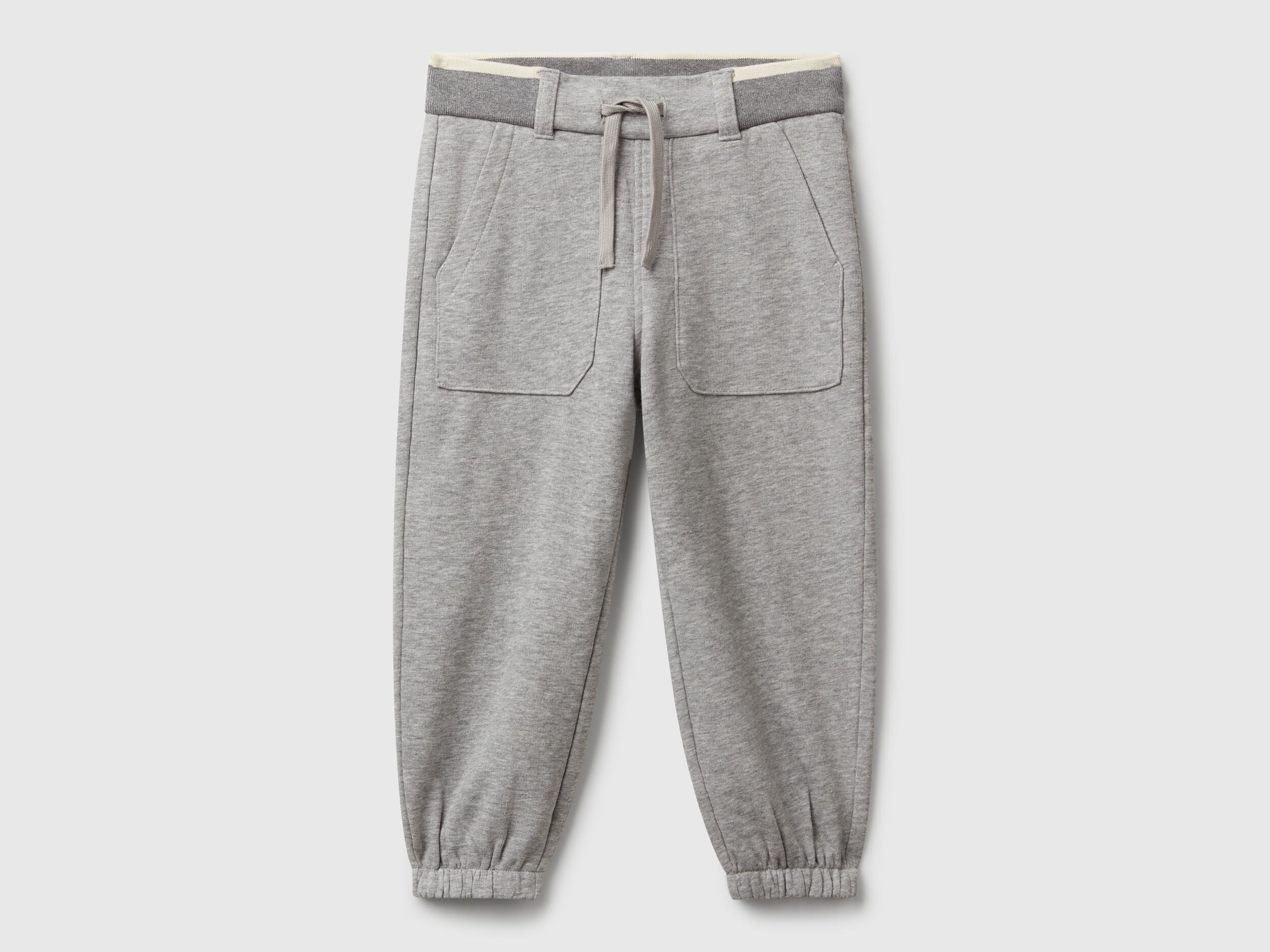 Benetton_Light Gray_Sweatpants with Drawstring_32N4GF050_501_01