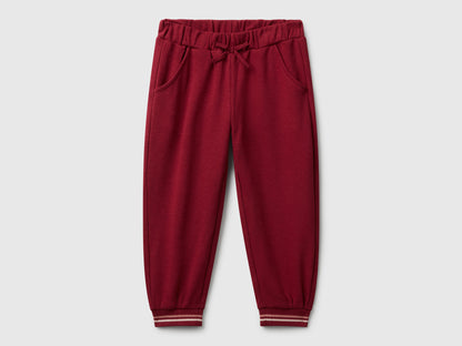 Benetton_Burgundy_Joggers with Bow_32N4GF054_236_01
