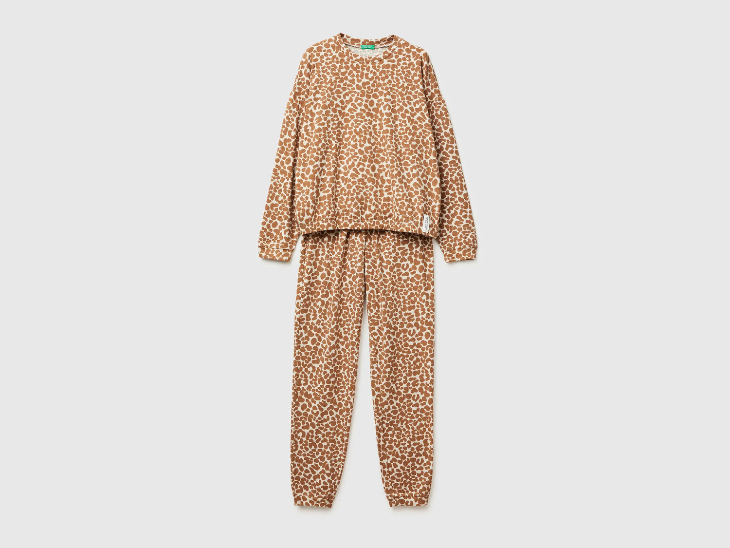 Benetton_Camel_Pyjamas with Animal Print_32QH3P04E_69F_01