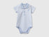 Benetton Sky Blue Boys, Girls Polo Onesie in Stretch Cotton SKU: 32TDAB00W_950 Image 01