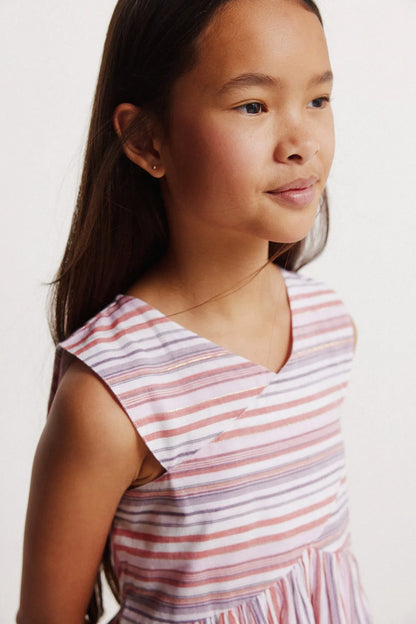 Springfield Purple Girls Lurex Dress SKU: 3333355_76 Image 02